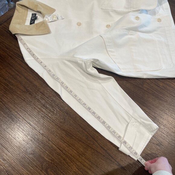 NWT J.Crew Women's XL Ivory Barn Jacket in Canvas Off-White Tan Collar CI107 - Picture 10 of 12